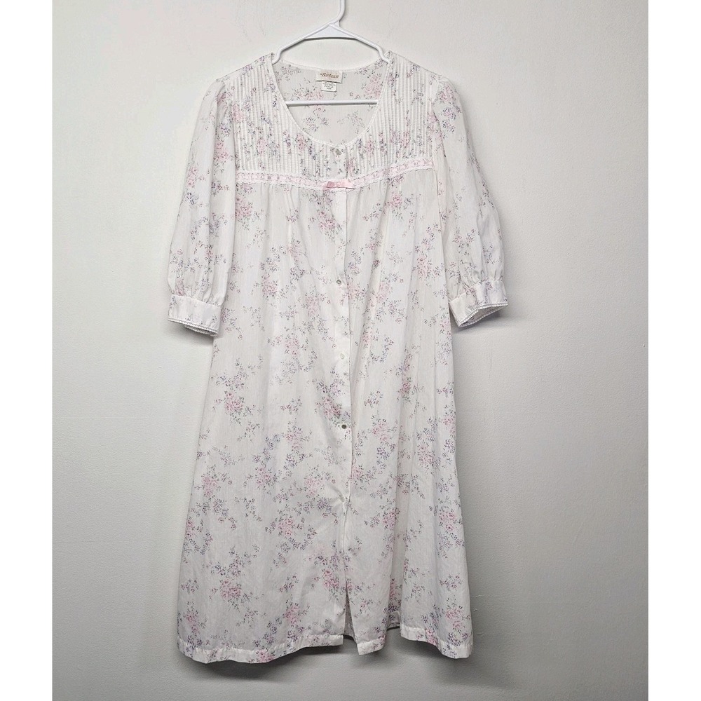 Vintage Barbizon Women's Med Nightgown Robe Floral Cottagecore Granny Feminine